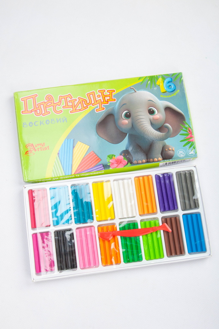 Пластилін восковий, 16 кольорів, 320 г, Little Artist